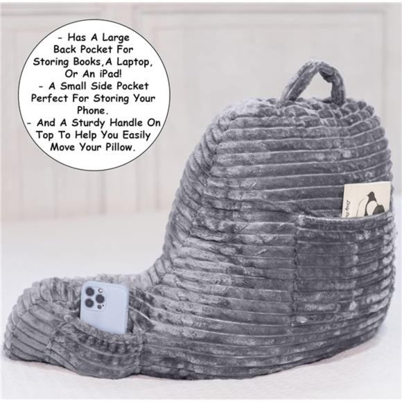 Reading Pillow with Reading Light and Wrist Support,Has Arm Rests,& Back Support - Picture 4 of 7